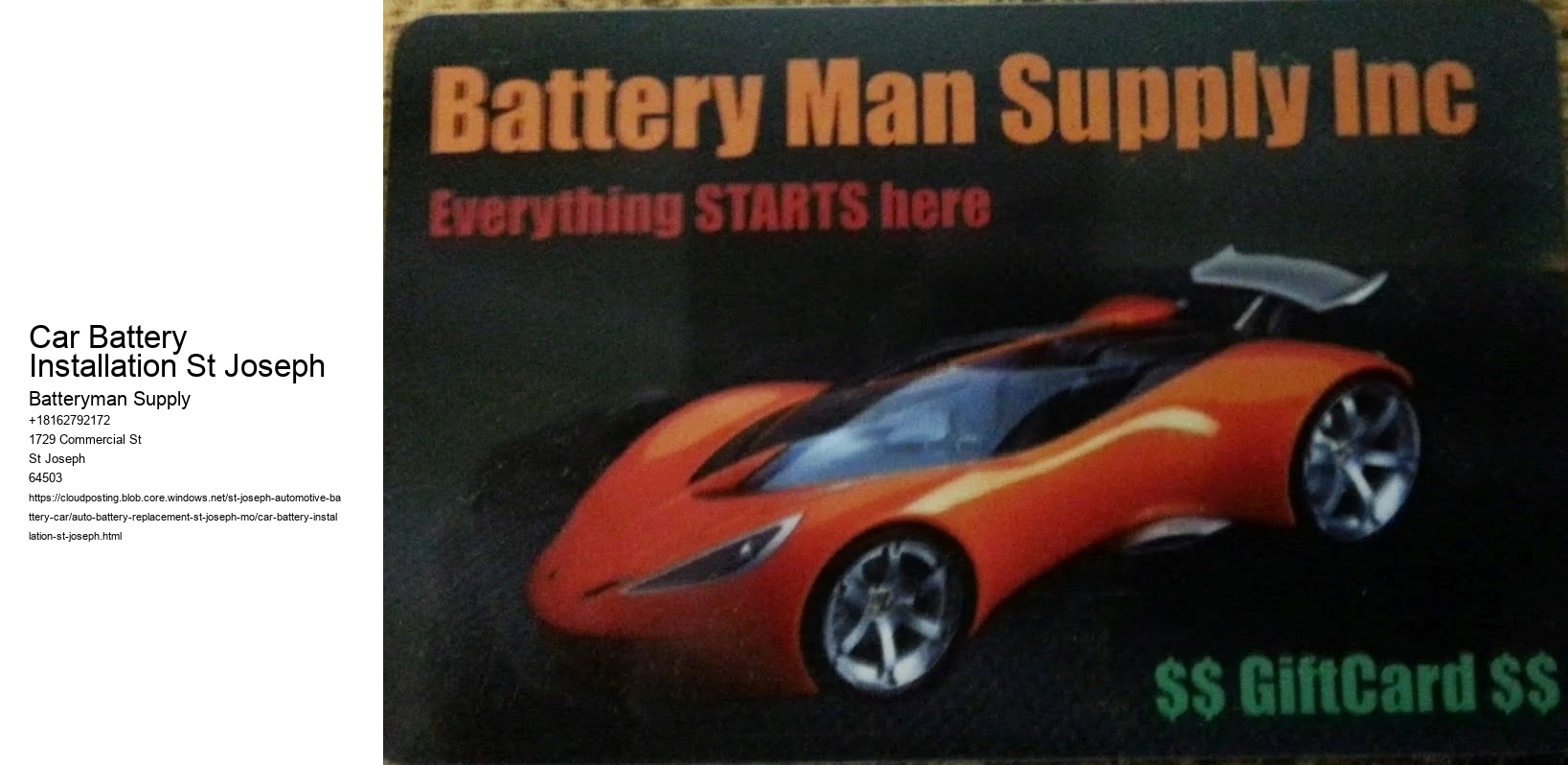 Car Battery Installation St Joseph