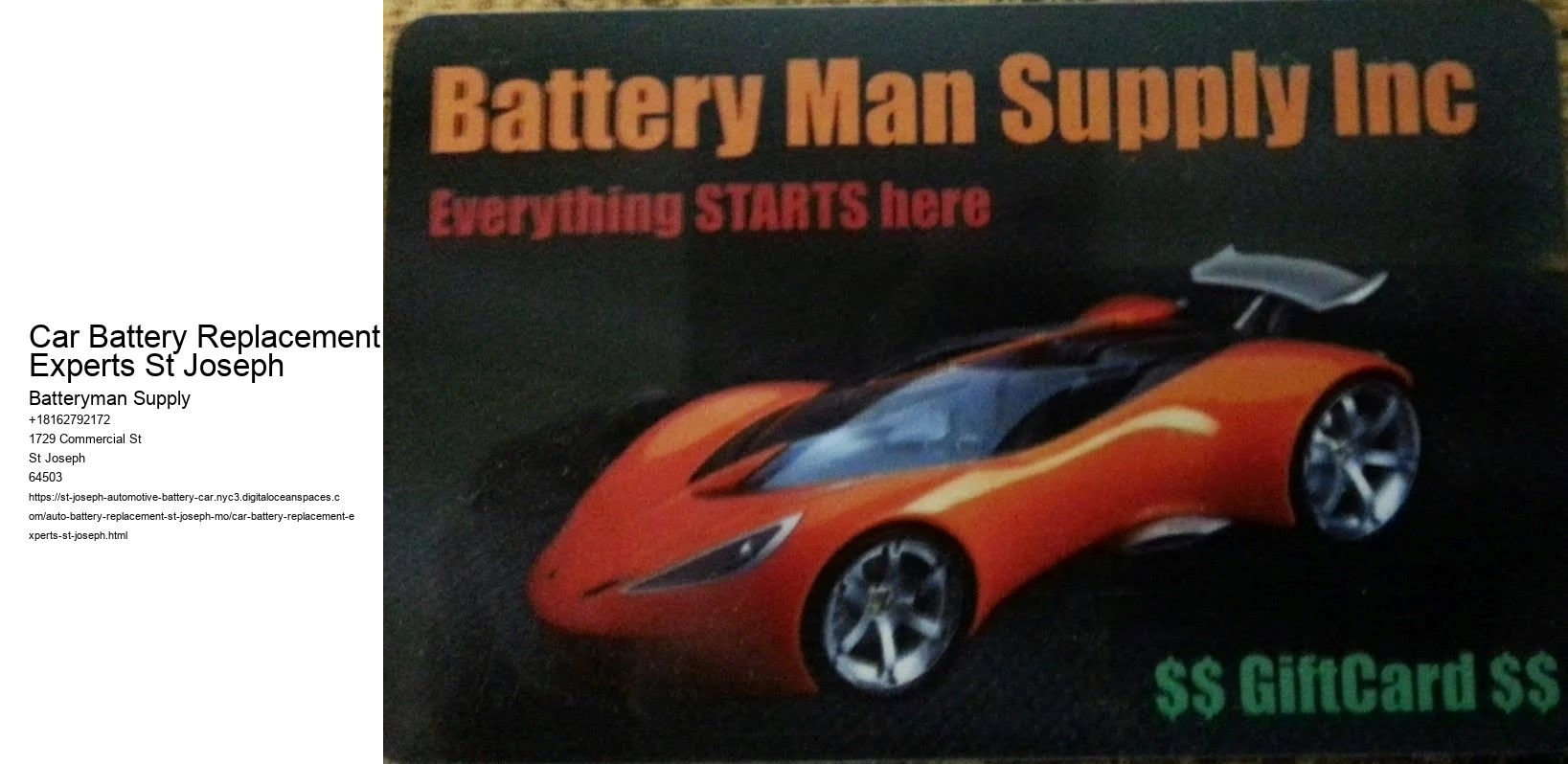 Car Battery Replacement Experts St Joseph
